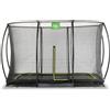 Exit Toys EXIT Silhouette, trampolino da giardino rettangolare, 244x366 cm, con rete di sicurezza da interrare, per bambini, completo di ancoraggi per il terreno, colore nero