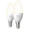 Philips Hue White Twin Pack E14, lampadina intelligente, bianco, Bluetooth/Zigb
