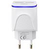 Sunix Adattatore di alimentazione Sunix Caricatore rapido 2.1A portatile 2X USB doppia porta Carica rapida Presa caricabatterie da viaggio + cavo iOS da 1,2 m Bianco