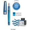 Marinaio Penna stilografica SAILOR Pro Gear Slim Manyo II Violet 14K M pennino con set...
