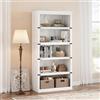 Garvee Scaffale a 5 livelli in stile rustico per ufficio e casa, libreria in legno robusto e aperto, ideale per libri pesanti e organizzazione, disponibile in grigio, vintage o ciliegio