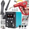 TECHREBAL 8586D Pro Saldatore Plastica Aria Calda 700W e Stilo 60W, Stazione Saldante 2 in 1 con Graffettatrice a Caldo Paraurti Auto, 200 Punti Metallici, 150g Barrette PP ABS EPDM, LCD