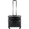 AR BRAND EST. 2021 Valigetta rigida in alluminio con ruote, colore: nero e argento, Nero , 49 cm (L) x 44 cm (W) x 23 cm (H), trolley valigetta
