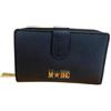 M*BRC MBRC PORTAFOGLI DONNA Medio A VENTAGLIO CON SCOMPARTI 18 CARD Vera Pelle Made In Italy 626H (Nero)