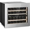 Frigo vini DA INCASSO ventilato 24 bottiglie - Doppia zona +3/+20 °C - Porta inox AISI 304 - DW 24 2THX