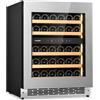 Frigo vini DA INCASSO ventilato 36 bottiglie - Doppia zona +3/+20 °C - Porta inox AISI 304 - DW 36 2THX