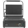Piastra panini professionale nera - Piastre rigate in ghisa smaltata 340x235 mm - 2200 W - 263617