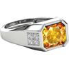 RRVGEM Anello al citrino 6,50 ratti sunela, realizzato a mano, con bella pietra sunela, anello argentato, per uomo e donna, placcato argento, citrino, Placcato in argento, Citrino