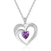 Glimmerday Collana Cuore Personalizzata Donna Nomi Incisi Pietre di Nascita Collana Famiglia Ciondolo Regalo Mamma Moglie Figlia Fidanzata Compleanno Anniversario San Valentino