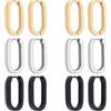 UNICRAFTALE 12 orecchini a cerchio acciaio inox, 3 colori, infiniti, orecchini a cerchio, per donne, Metallo
