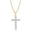 BodyBonita Collana con Croce Donna, Collana Donna Ipoallergeniche, Ciondolo Croce Semplice Collane con Zirconia Cubica, 16K Placcato Oro/Argento 925 Placcato Choker Gioielli Moda