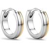 BodyBonita Orecchini Donna a Cerchio Color Oro e Color Argento, con Perni in Argento Sterling 925 Nodo Bicolore Orecchini, Pendenti Graffetta Huggie Statement Earrings Gioielli Donna
