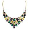 EVER FAITH Mardi Gras - Collana con strass scintillanti a goccia, per feste da donna