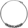 ENTREPLATA Un cerchio in argento 925 stile bali - 1 orecchino creolo piercing unisex fatto a mano da 30 mm - design etnico artigianale in argento sterling - modello 10