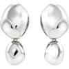 Breil, Orecchini Donna in Acciaio Lucido, Design Scultoreo Pietre Levigate | Collezione Petra, Pendenti, Chiusura a Farfalla, Idea Regalo Donna