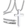 Richsteel Collana Uomo Donna Ciondolo Croce S/M/L, Crocifisso Collana Croce Uomo, Acciaio Inox 316L, Impermeabile e Non Arrugginisce