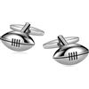 Dsnyu Gemelli da uomo argentati, eleganti, a forma di pallone da rugby, in acciaio inox, per smoking, camicia, gioielli, regalo per compleanno, 1.8 x 1.1 cm, Nessuna pietra preziosa