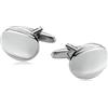 Dsnyu Gemelli da uomo, in acciaio inox, ovali, per smoking, abiti, camicie, accessori per gioielli, argento/oro, per matrimoni