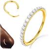 BodyBonita Piercing Naso Cerchio Acciaio Chirurgico 316L 20G/18G/16G CZ Conch Piercing Trago Helix Orecchino Septum Piercing Nostril Cartilage Setto Piercing Naso Anello Oro/Argento/Nero, 6mm-12mm