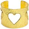 Vestopazzo Bigiotteria Collezione Donna, Bracciale Ottone Dorato con Cuori Bucati, Effetto Battuto, Ottone Dorato non Trattato Lucidato a Mano, Nickel tested. DD11154