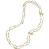 Aleasha Collana lunga multistrato di perle per le donne collana di perle bianche anni '20 collana oro catena a 3 file regalo gioielli