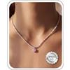 JeweBella Collana Argento 925 Donna con Ciondolo Catena Argento Regolabile Personalizzati Choker Collana Girocollo Donna 36/41cm Cubic Zirconia Rosa/Blu/Bianchi