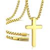 Richsteel Collana Uomo Donna Ciondolo Croce S/M/L, Crocifisso Collana Croce Uomo, Acciaio Inox 316L, Impermeabile e Non Arrugginisce