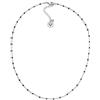 VLNET ®| Vestopazzo collana girocollo catena con mini perline nere Lunghezza 38+ 8 cm | Chiusura regolabile con moschettone | Placcato in argento|
