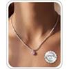 JeweBella Collana Argento 925 Donna con Ciondolo Catena Argento Regolabile Personalizzati Choker Collana Girocollo Donna 36/41cm Cubic Zirconia Rosa/Blu/Bianchi