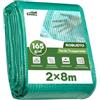 COVALL 165g/m² Rinforzato 2x8m Telone Impermeabile Esterno con Occhielli | Verde Trasparente Antistrappo Anti-UV, Telo Plastica per Giardino Terrazzo e Serra