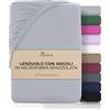 NatureMark Lenzuolo con angoli in microfibra spazzolata - Ultra morbido, traspirante e ipoallergenico - Asciugatura rapida, facile da mantenere - Bordo elasticizzato - 90 x 200 cm Grigio Argento