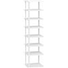 HOOBRO Scaffale Scarpiera Autoportante, Scaffale Portaoggetti Angolare a 8 Livelli, Stile Vintage, Espositore, Organizzatore per Piccolo Spazio, Struttura ad Incastro, per Entrata, Bianco EWW22XJ01