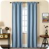 GIRASOLE HOME® Coppia Tende Semi Oscuranti Effetto Lino Trama Spigata Tenda Pesante per Interni 2 Pannelli con Tasca (Azzurro, 70x235cm)