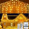 WOWDSGN Luci Natale Esterno Cascata 25M 1100LED, Luci di Natale da Esterno, Tenda Luci Natale Esterno con Timer,8 Modalità,IP44 Impermeabile, Tenda Luminosa Esterno per Addobbi Natalizi,Tetto,Giardino