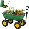Outsunny Carrello da Giardino 125L 118x58x102 cm Verde Scuro | in Acciaio e PP, Vasca Ribaltabile, Maniglia da Trasporto