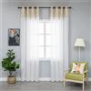 GIRASOLE HOME Coppia Tende Bianche Semi Trasparenti con Orlo Superiore Beige Stampato Rose Tenda Stile Shabby Chic per Soggiorno Camera Balcone Finestra e Interni 2 Pannelli con Occhielli (Beige, 140x280cm)