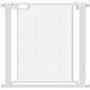 PawHut Cancelletto per Cani Regolabile 75-82x76 cm in Acciaio, Bianco | Cancello di Sicurezza, Chiusura Automatica, in Acciaio e ABS, Per Cani e Gatti