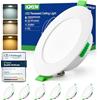 HOMEOW Faretti Led da Incasso per Cartongesso 7W, Diametro Foro 75-90mm | 24mm Ultrasottili, IP44 Faretti Led Soffitto, Regolabile Caldo 2700K Neutro 4000K Freddo 6000K, Set di 6