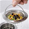MINISMUS Tappo lavandino cucina, filtro lavandino cucina con manico in acciaio inox, colino per lavello, 8-10.5 cm