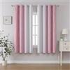Gazal Vole Tende ombré rosa e bianche per cameretta, H160 x L140 cm, 2 pannelli con occhielli, motivo a onde, oscuranti 80-90%
