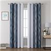 Gazal Vole Tende ombré blu e bianche per cameretta, H260 x L140 cm, 2 pannelli con occhielli, motivo a onde, oscuramento 80-90%