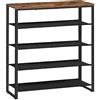 HOOBRO Scarpiera a 5 Ripiani, Scaffale Portascarpe, Organizzatore per 16-20 Paia di Scarpe con 4 Ripiani in Tessuto Oxford e Piano, per Ingresso e Armadio, Stile Industriale, Marrone Vintage EBF50XJ01