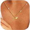 Rajputana Collana Con Iniziale Cuore Collana Donna Oro Regalo Compleanno | Collana Donna Oro Collana Con Nome Collana Con Lettera Initial Gold Necklace For Women Jewellery Regalo Donna Compleanno