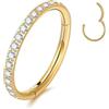 YEBOCIYO Piercing Naso Helix Piercing Acciaio Chirurgico Septum Piercing CZ Piercing Trago Piercing Ombelico Labbro Sopracciglio Daith 16G Conch Oro Argento Oro-rosa