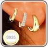 Rajputana 3 Paia Orecchini Donna Argento Orecchini Anallergici Donna Oro Small Silver Huggie Hoop Earring Set Orecchino a Cerchio Piccoli per Fori Multipli