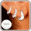 Rajputana 3 Paia Orecchini Donna Argento Orecchini Anallergici Donna Oro Small Silver Huggie Hoop Earring Set Orecchino a Cerchio Piccoli per Fori Multipli
