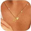 Rajputana Collana Con Iniziale Cuore Collana Donna Oro Regalo Compleanno | Collana Donna Oro Collana Con Nome Collana Con Lettera Initial Gold Necklace For Women Jewellery Regalo Donna Compleanno