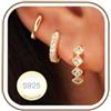 Rajputana 3 Paia Orecchini Donna Argento Orecchini Anallergici Donna Oro Small Silver Huggie Hoop Earring Set Orecchino a Cerchio Piccoli per Fori Multipli