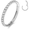 YEBOCIYO Piercing Naso Helix Piercing Acciaio Chirurgico Septum Piercing CZ Piercing Trago Piercing Ombelico Labbro Sopracciglio Daith 16G Conch Oro Argento Oro-rosa