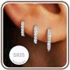 Rajputana 3 Paia Orecchini Donna Argento Orecchini Anallergici Donna Oro Small Silver Huggie Hoop Earring Set Orecchino a Cerchio Piccoli per Fori Multipli
